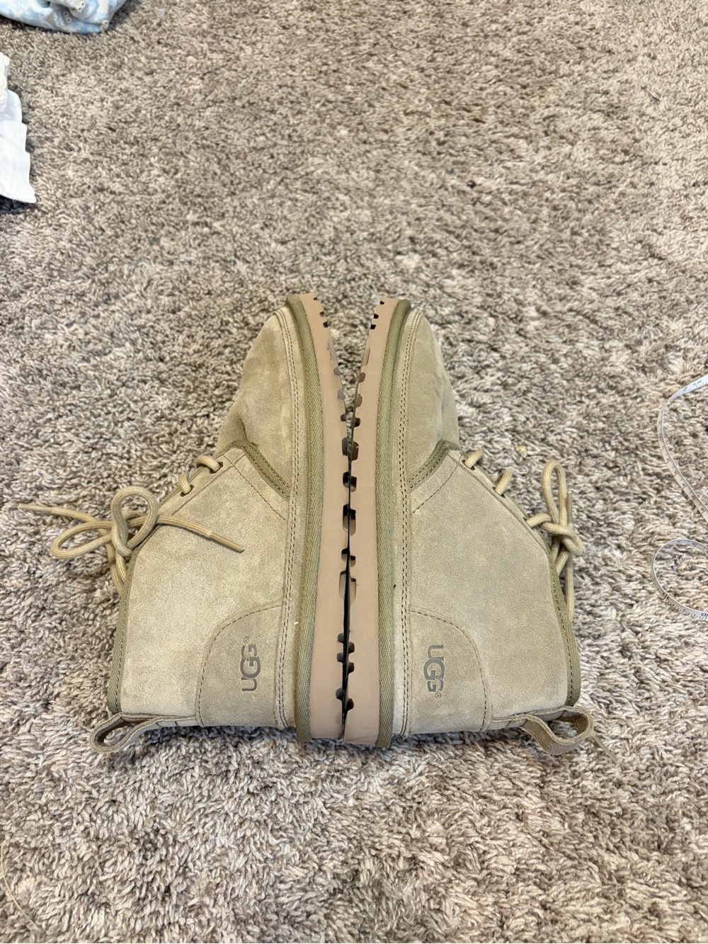 UGG Neumel Chukka Boots Women’s 7 Green Suede Shearling Lace Up NWOT - Picture 5 of 12